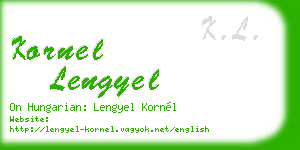 kornel lengyel business card